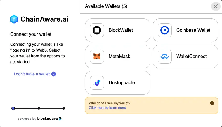 Select your wallet