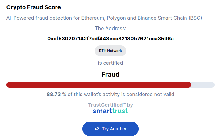 Crypto Fraud Check Result Fraud